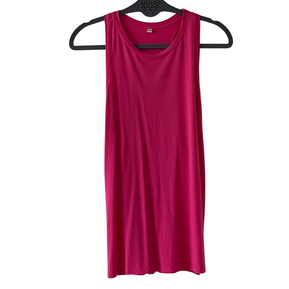 Women's Hot Pink Sleeveless Modal Athletic Tank Top Large